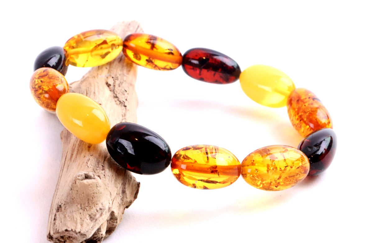 Mixed Olive Baltic Amber Bracelet