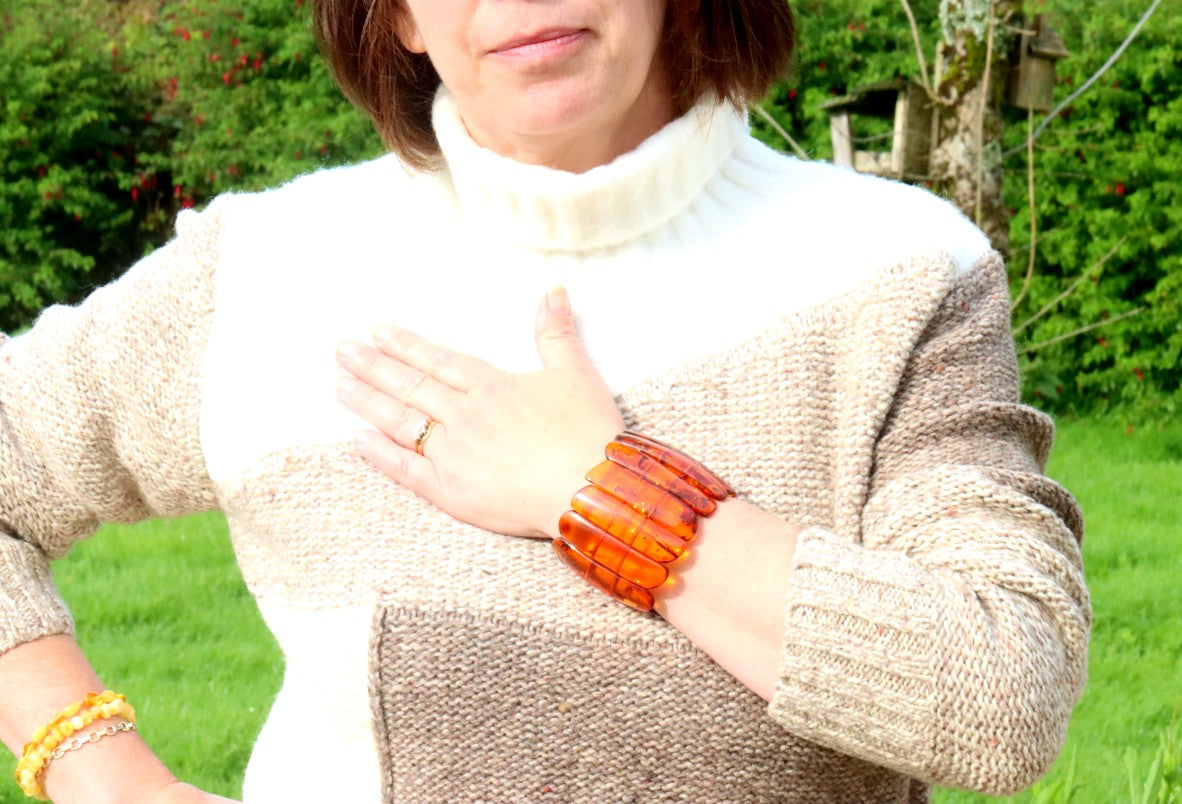 Statement Baltic Amber Bracelet – 80g Massive Natural Gemstone Bangle