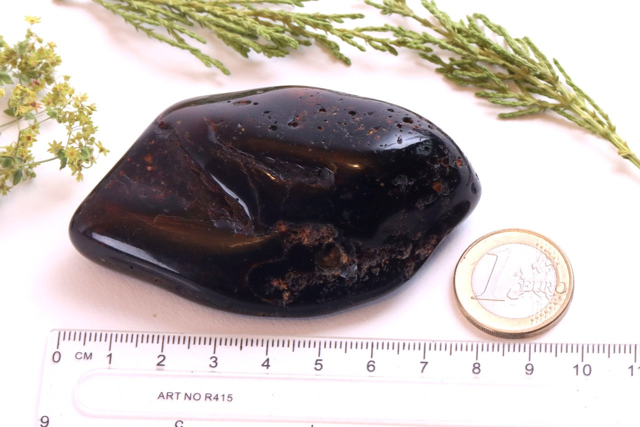 Large Tumbled Baltic Amber Gemstone – Genuine 40 Million Year Old Fossil Resin