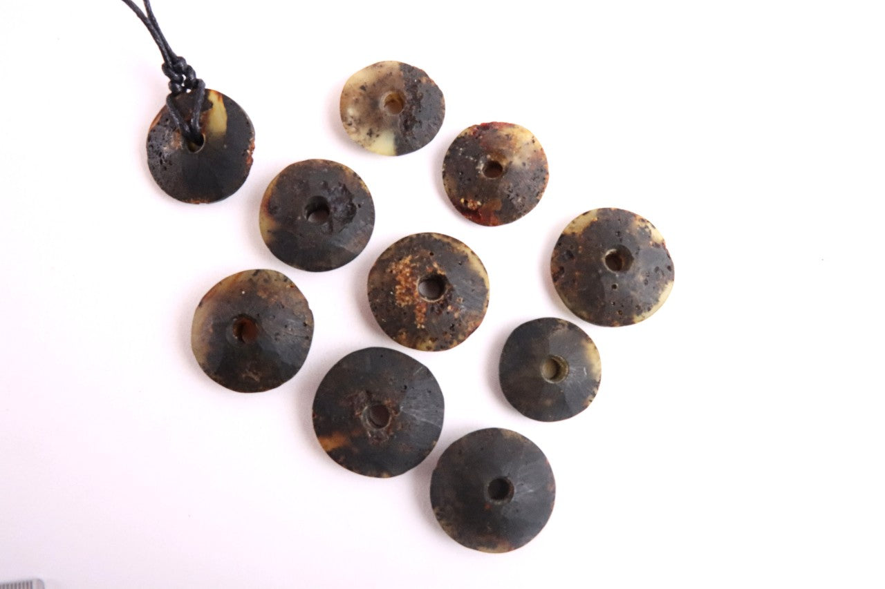 Raw Baltic Amber Donut Pendant