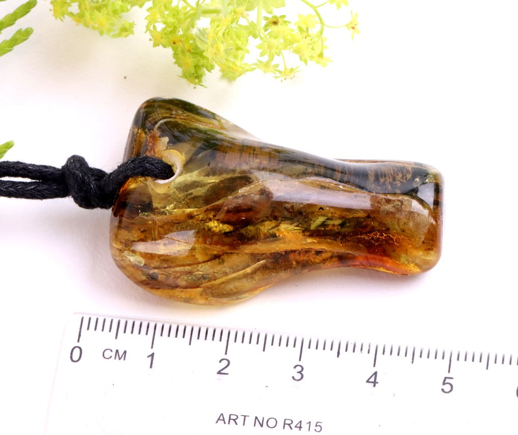 Large Natural Handmade Baltic Amber Amulet Pendant