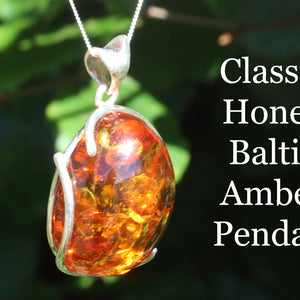 Oval Amber Pendant