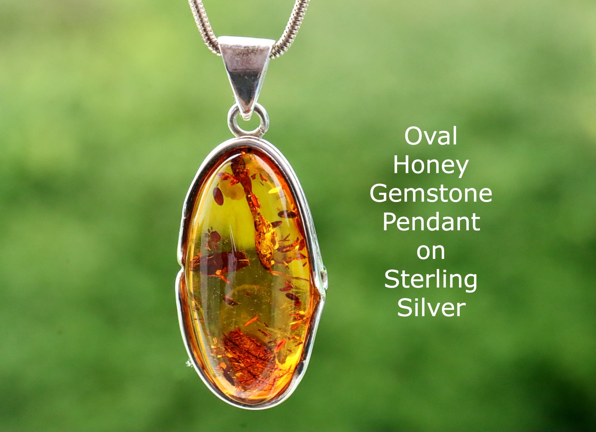 close up of oval honey gem