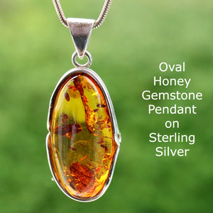 close up of oval honey gem