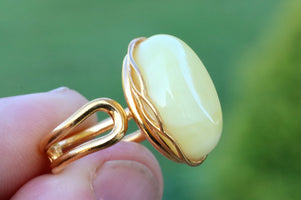 White precious stone ring