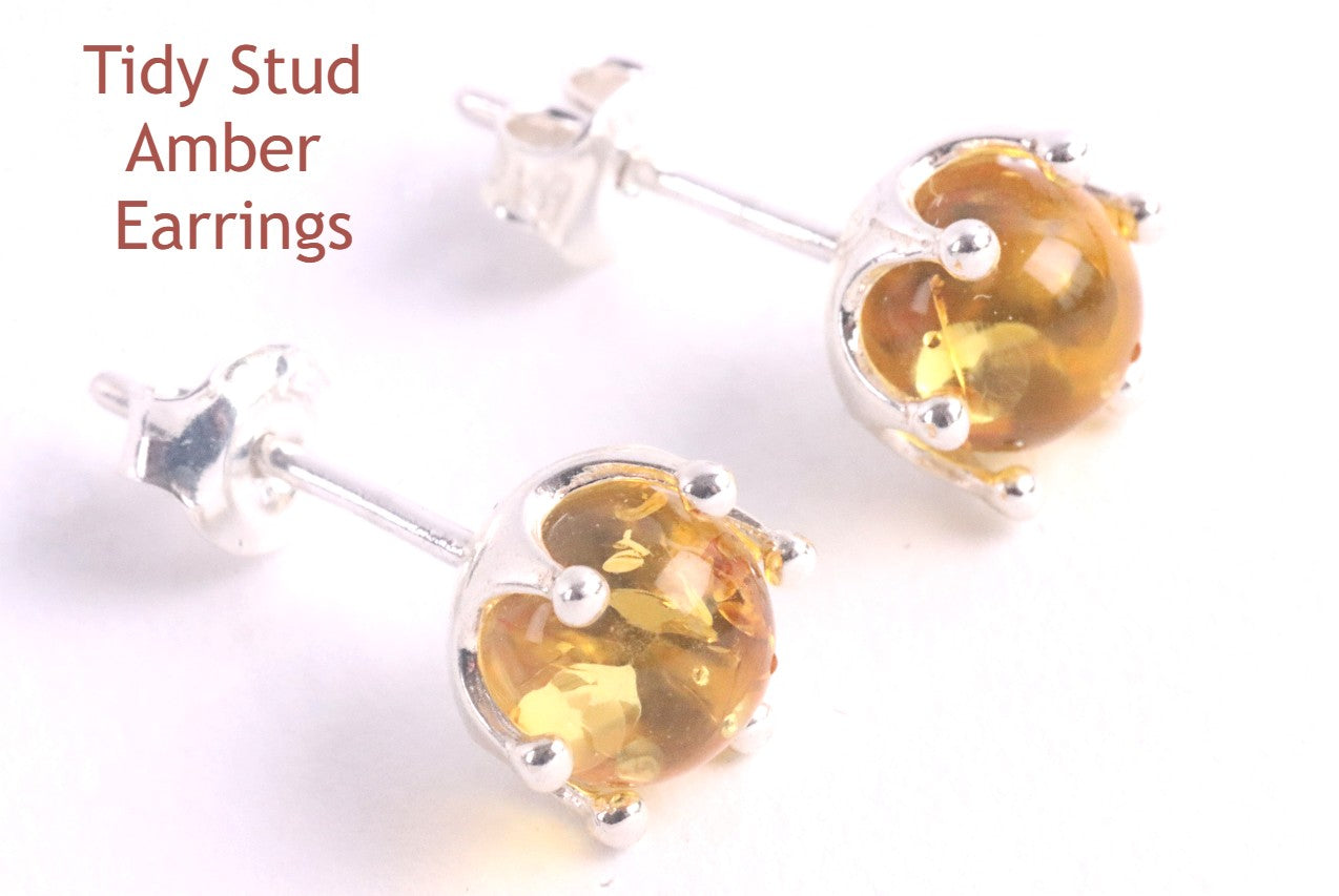 Stud Amber Earrings