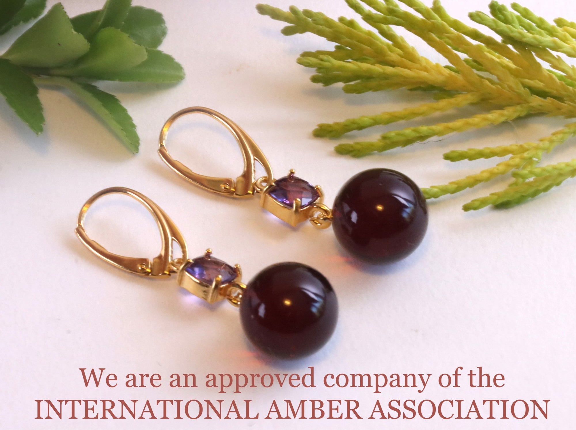 Amethyst and Amber Earrings