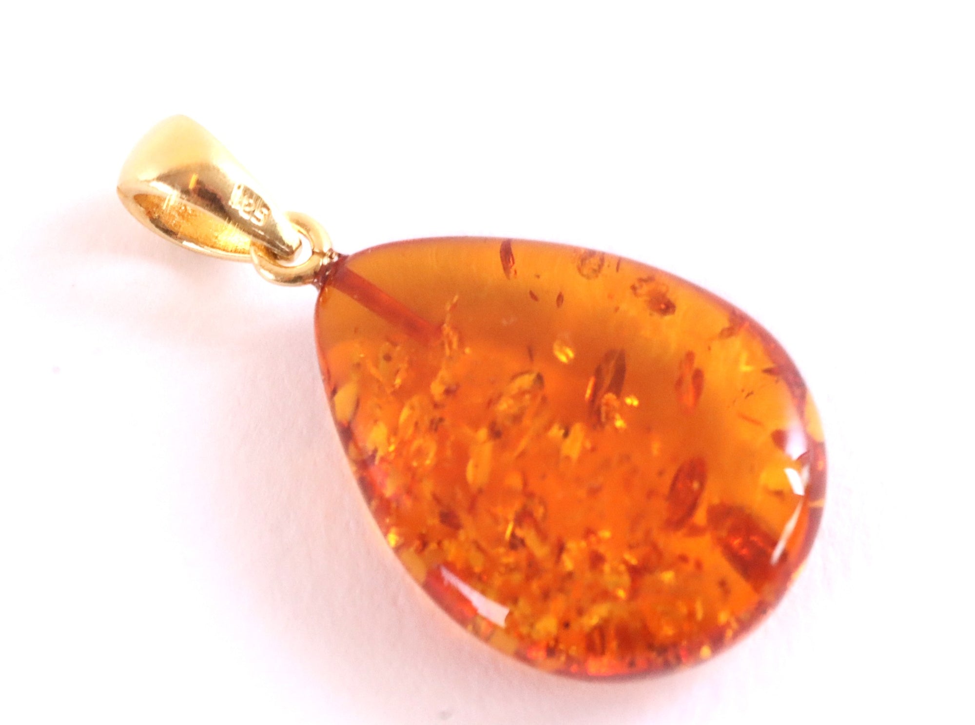 Best Seller Baltic Amber Pendant on 925 Gold Plated Silver