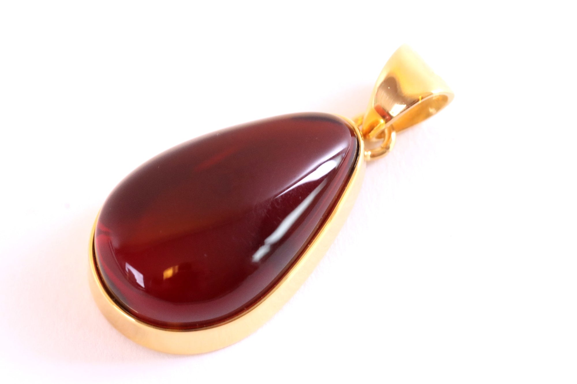 Exclusive One Of A Kind Amber Drop Pendant on 925 Gold Plated Silver (Copy)