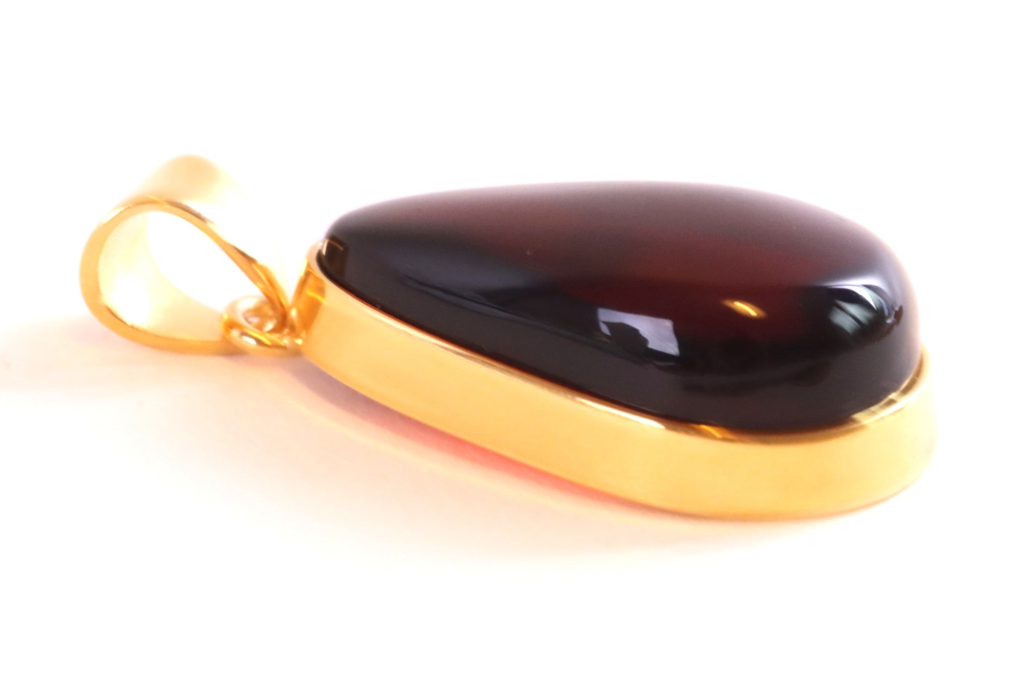 Exclusive One Of A Kind Amber Drop Pendant on 925 Gold Plated Silver (Copy)