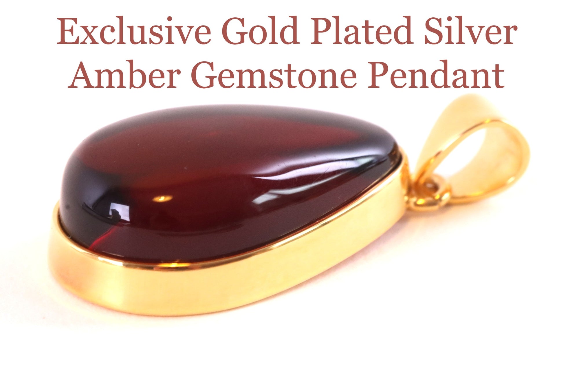 Exclusive One Of A Kind Amber Drop Pendant on 925 Gold Plated Silver (Copy)