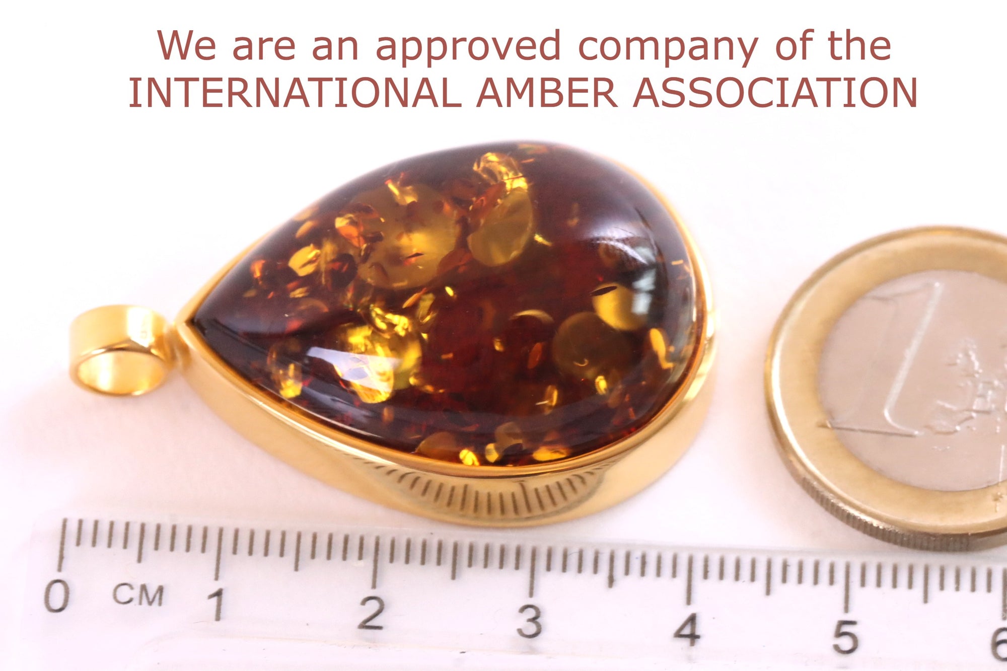 Solid Baltic Amber Pendant on 925 Gold Plated Silver