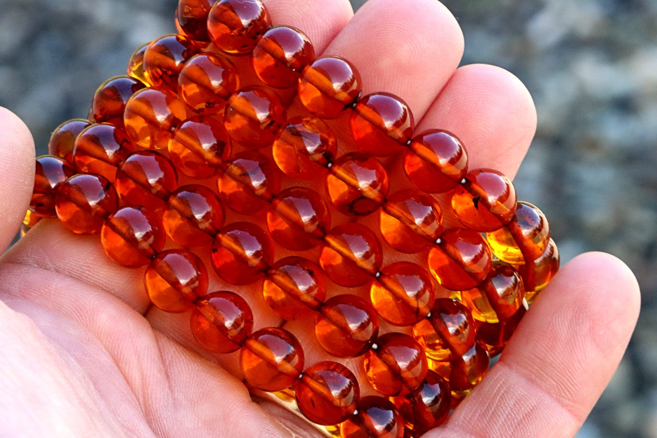 Perfect Round Honey Baltic Amber Bracelet