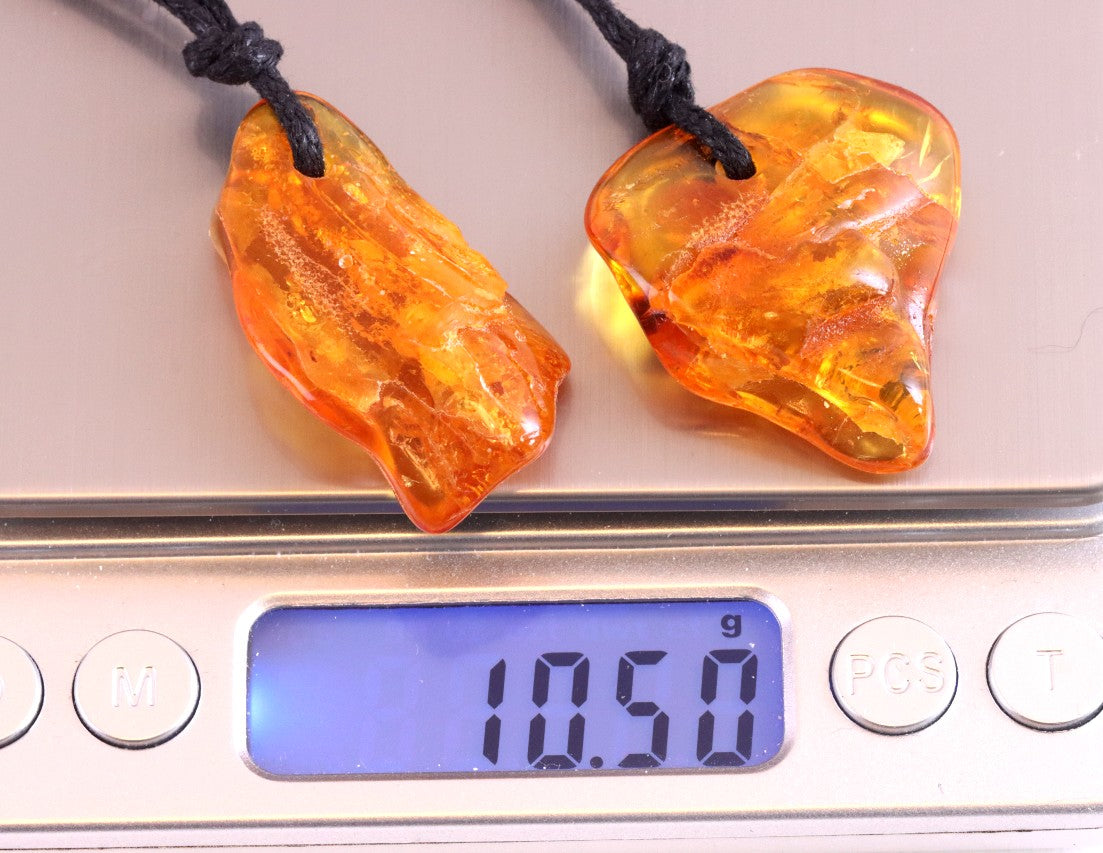 Special Offer – 2 Baltic Amber Amulets with Insect Inclusions