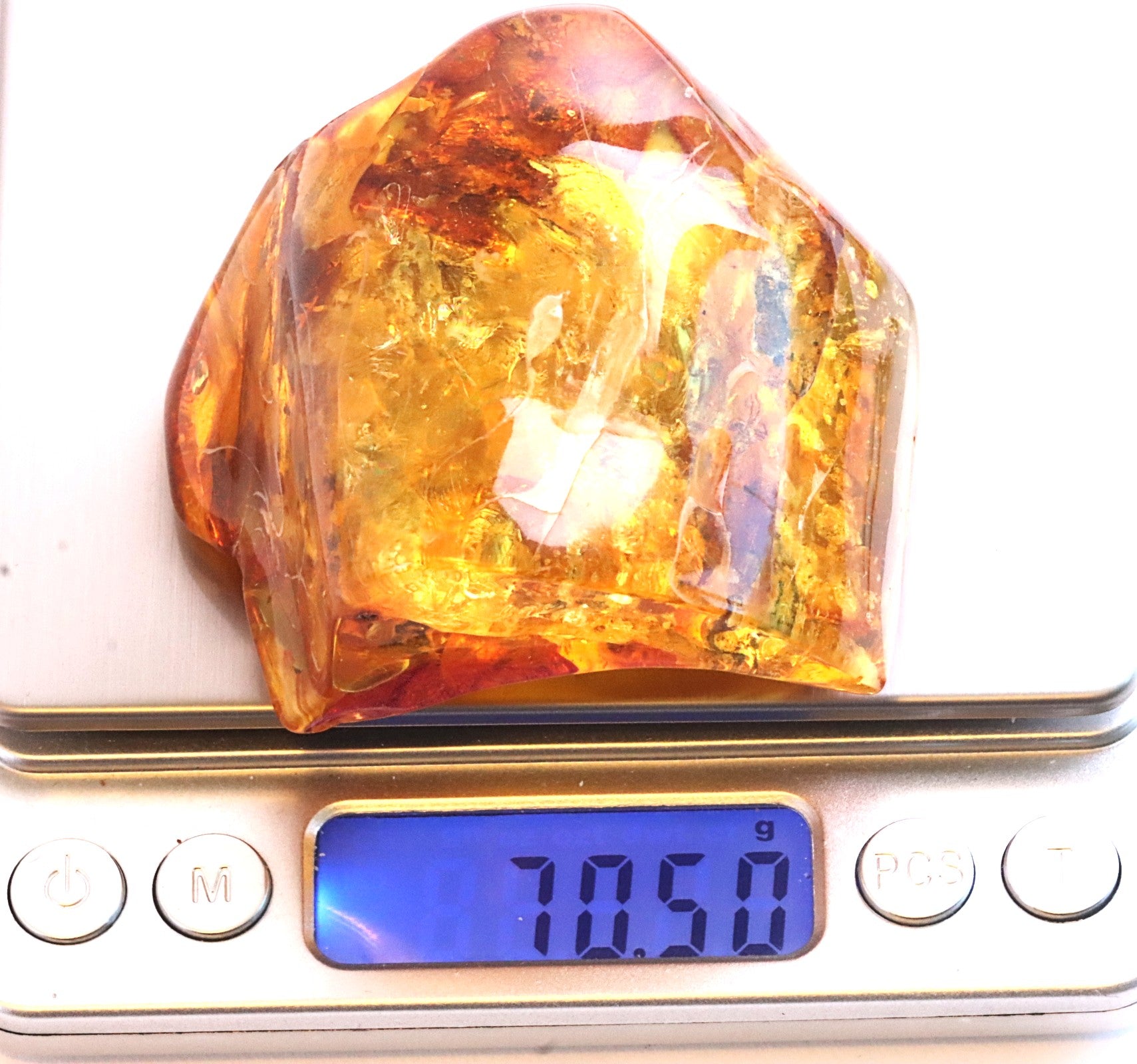 Unusual Piece Of Large Baltic Amber With A Spider And 2 X Fly Inclusions