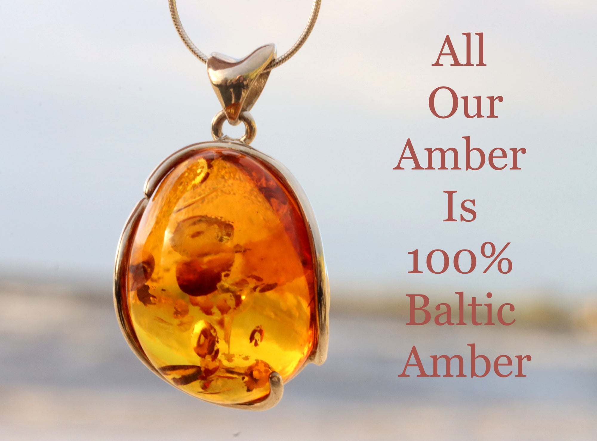 Oval Amber Pendant