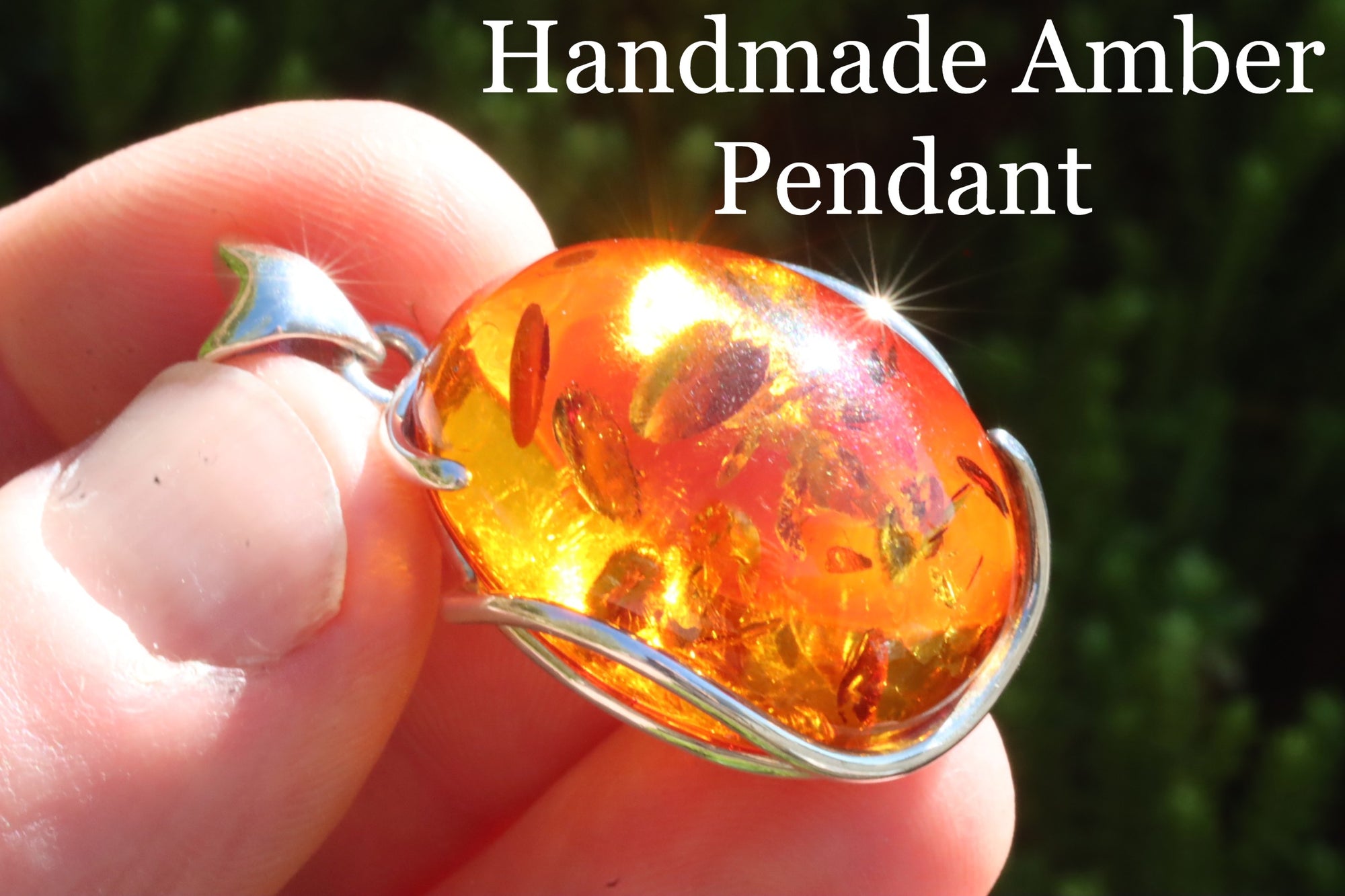 Oval Amber Pendant