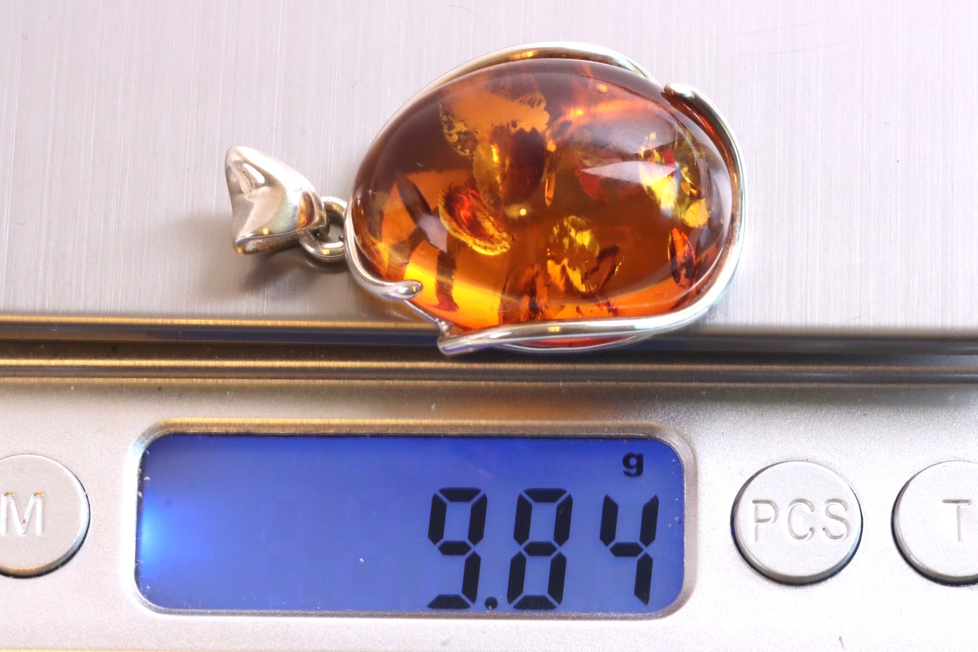 Oval Amber Pendant