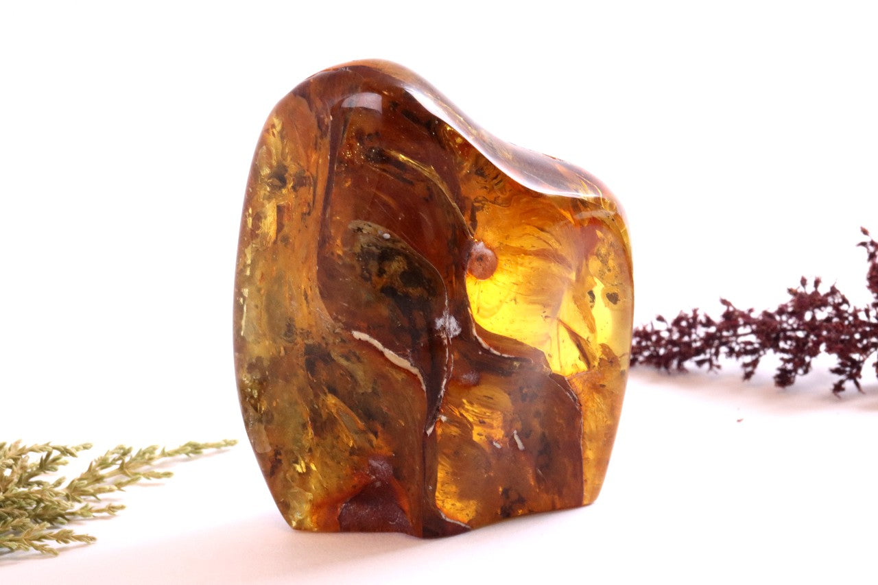 Large 66g Baltic Amber Gem Unique Free-Standing Fossil Resin