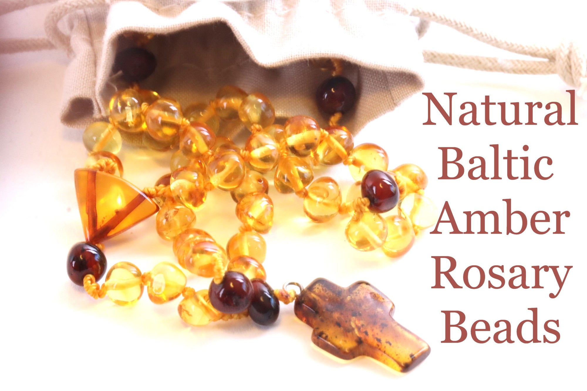 Natural Baltic Amber Beads 5 Decade Rosary.