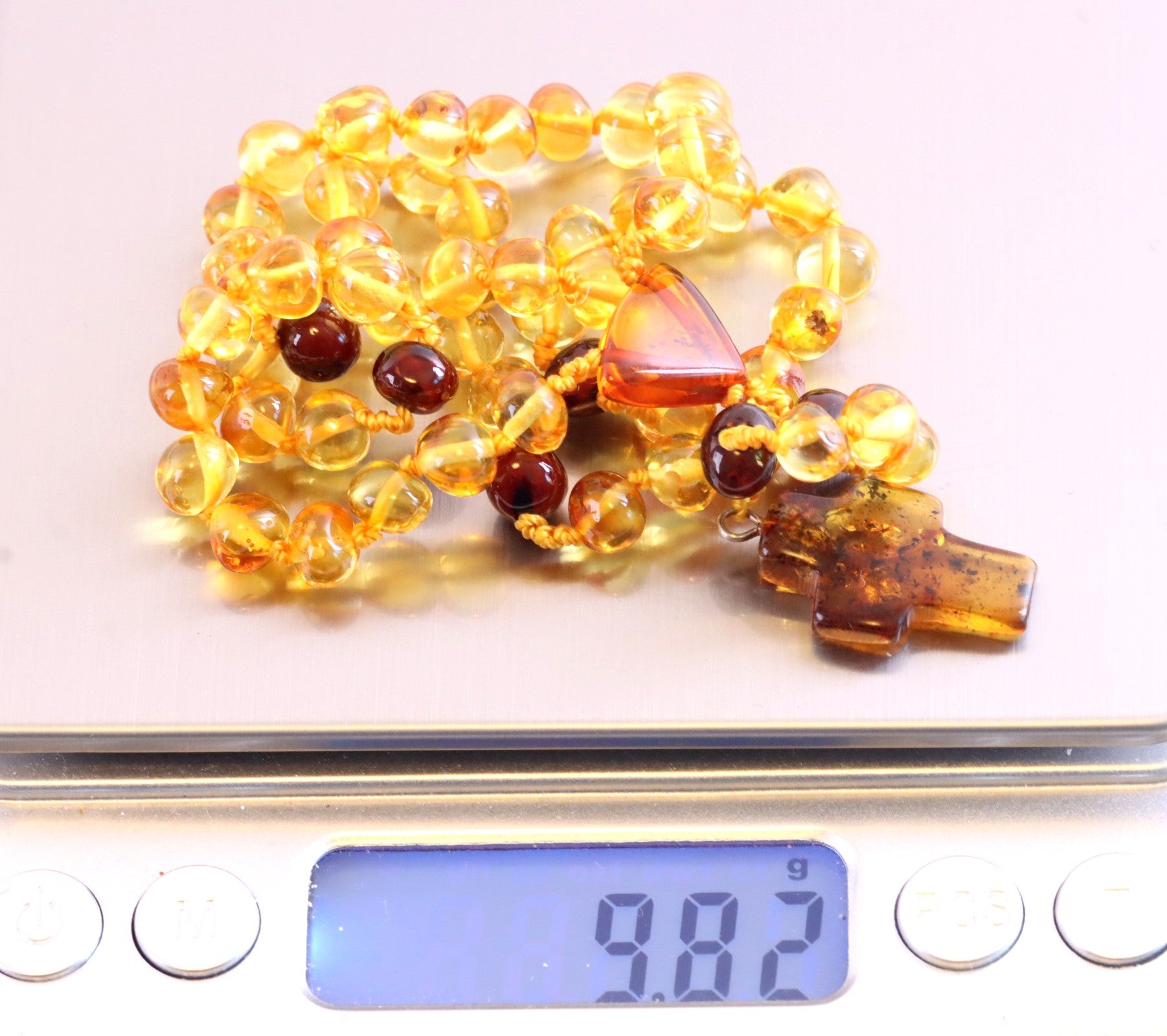 Natural Baltic Amber Beads 5 Decade Rosary.