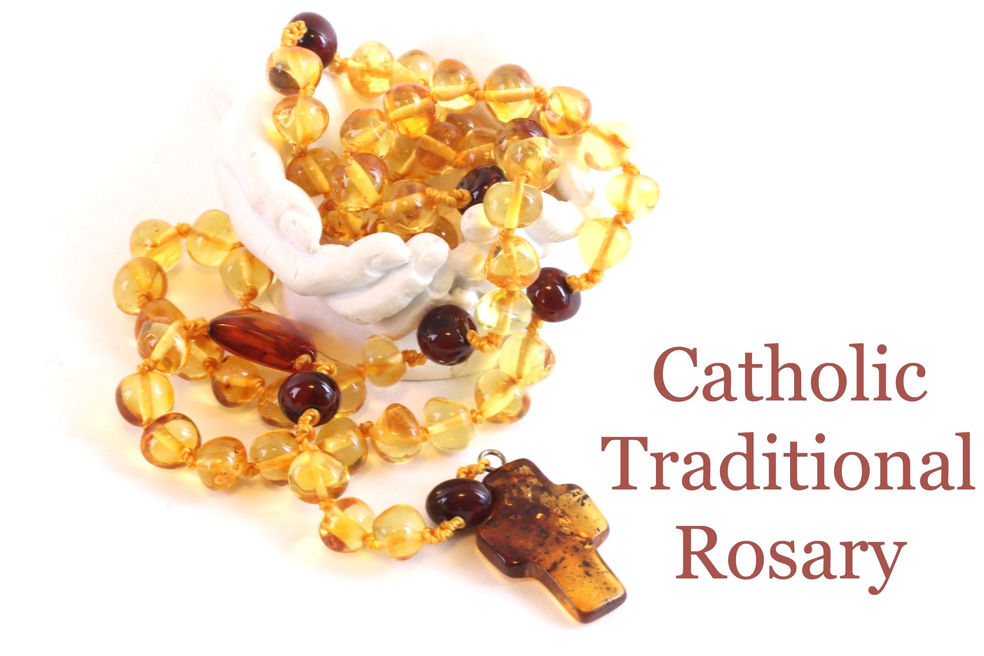 Natural Baltic Amber Beads 5 Decade Rosary.