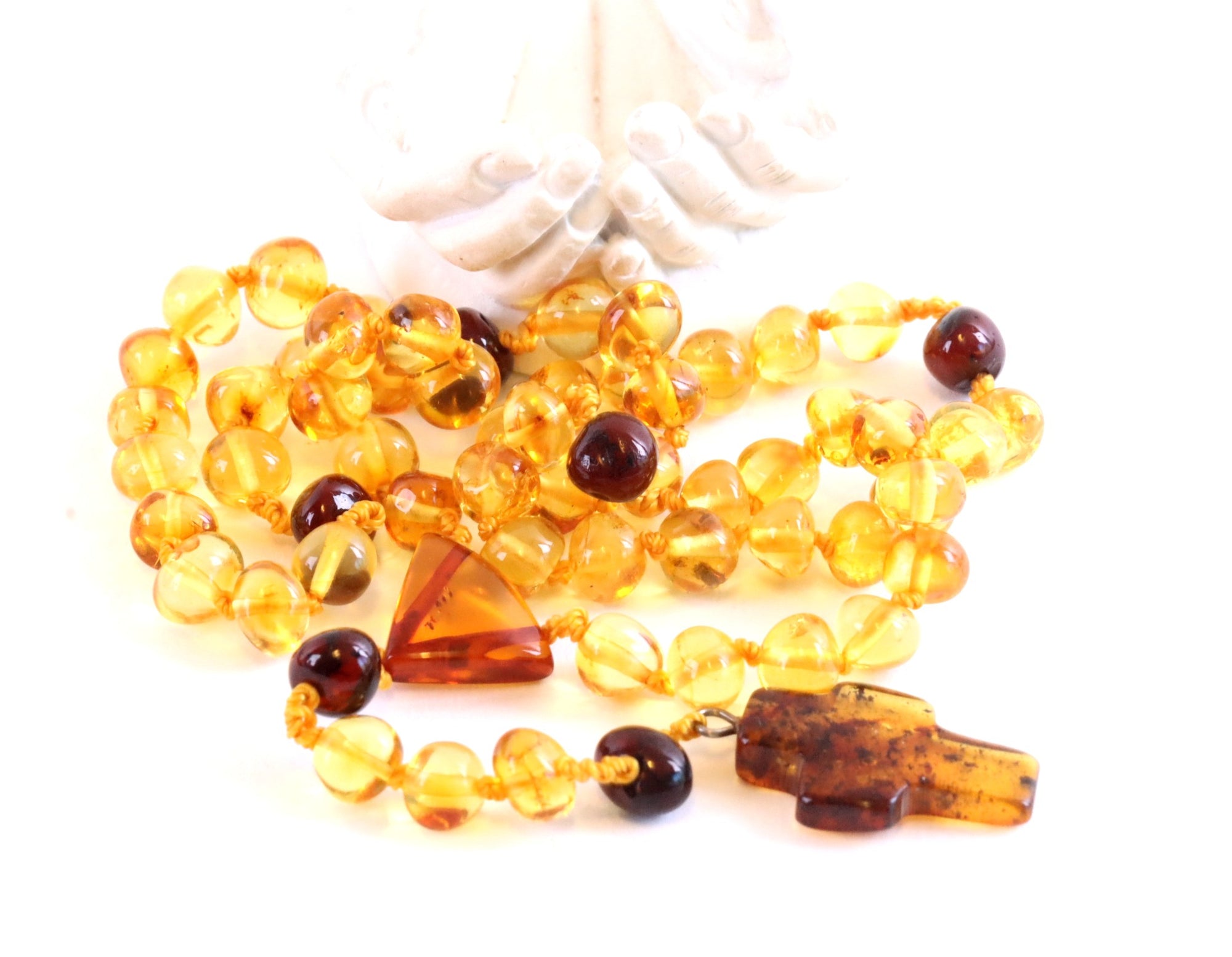 Natural Baltic Amber Beads 5 Decade Rosary.