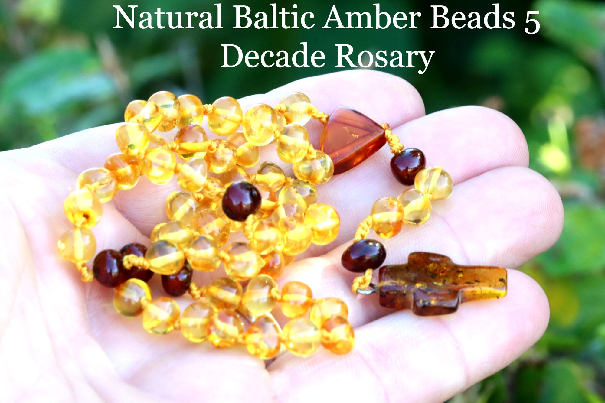 Natural Baltic Amber Beads 5 Decade Rosary.