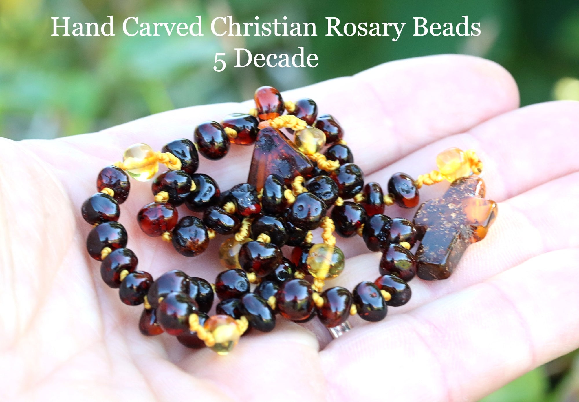 Hand Carved Christian Rosary Beads