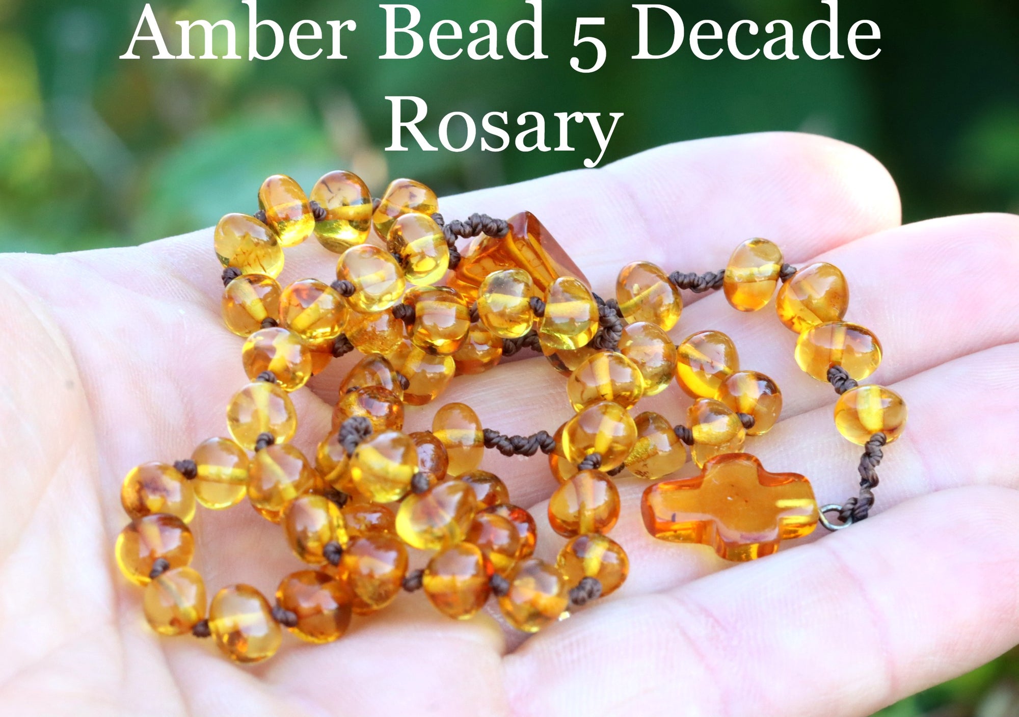 Amber Rosary Bead Religious Gift