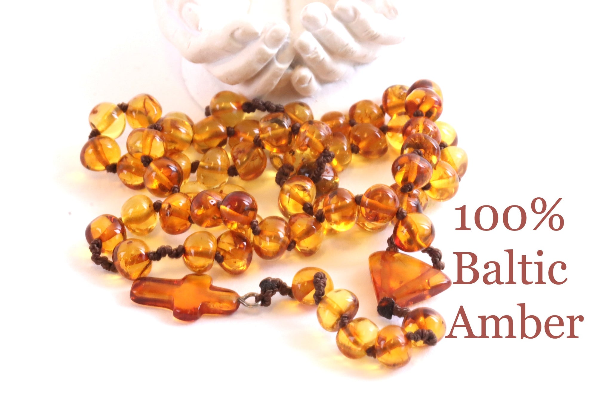 Amber Rosary Bead Religious Gift