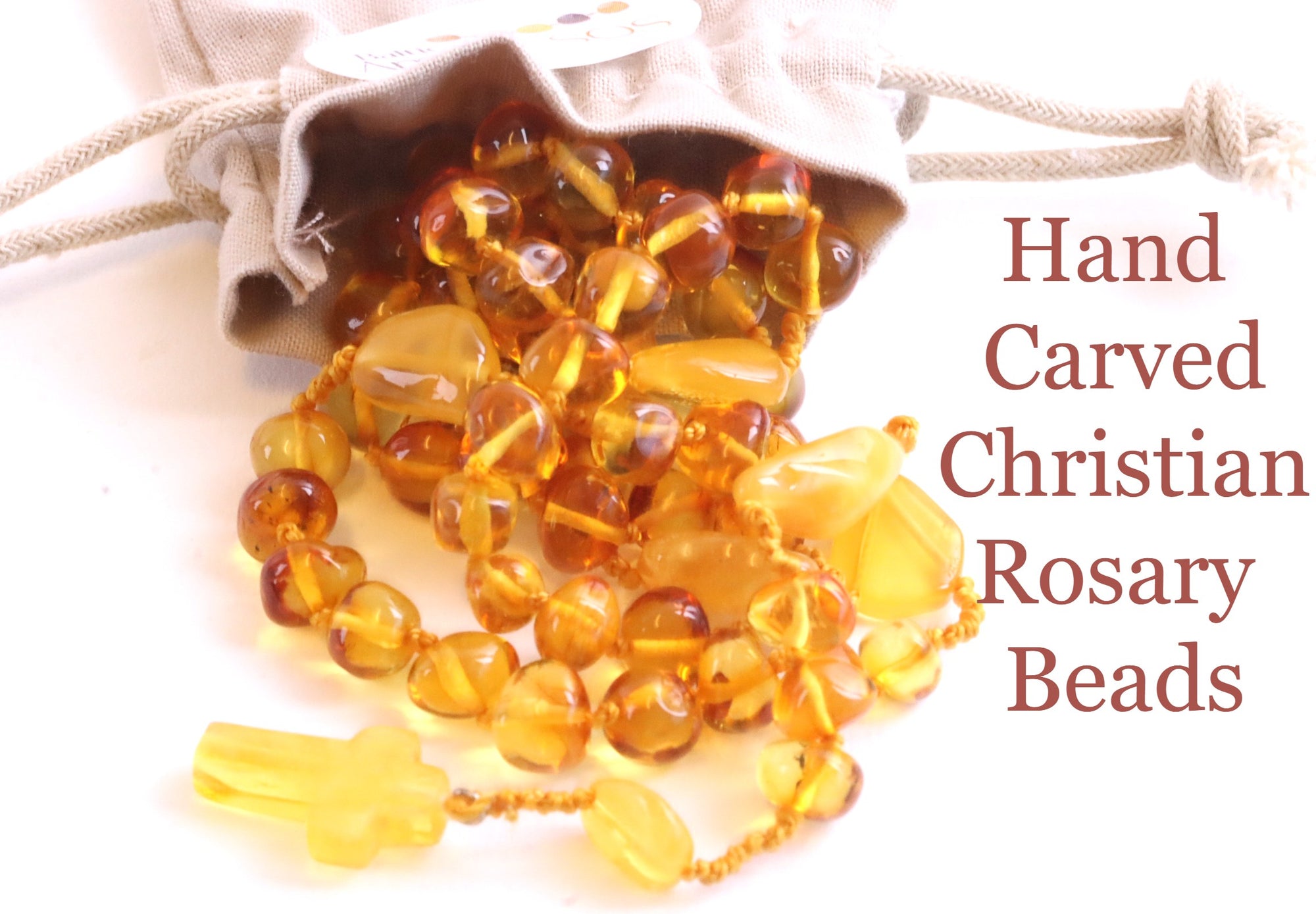 Hand Carved Christian Rosary Beads