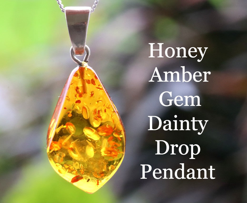 Honey Amber Drop Pendant
