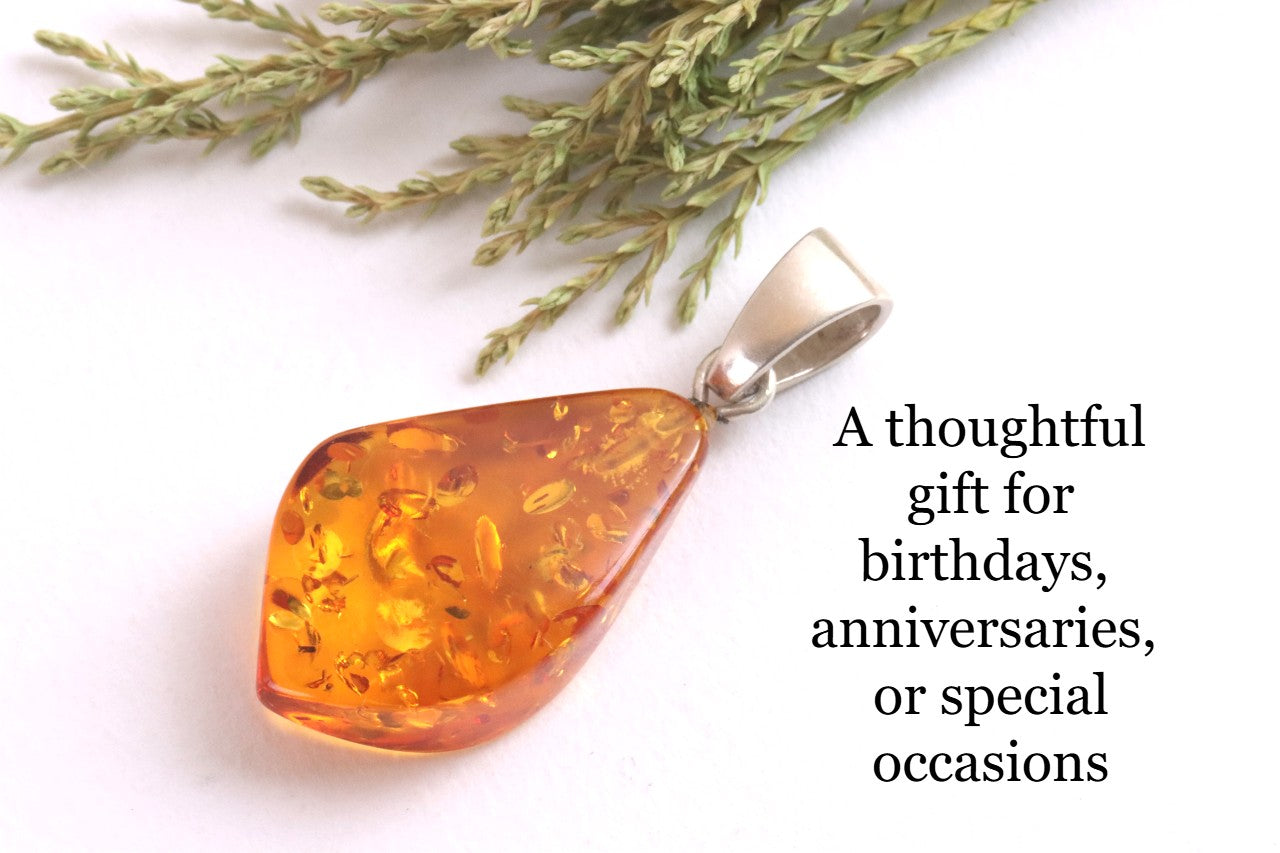 Honey Amber Drop Pendant