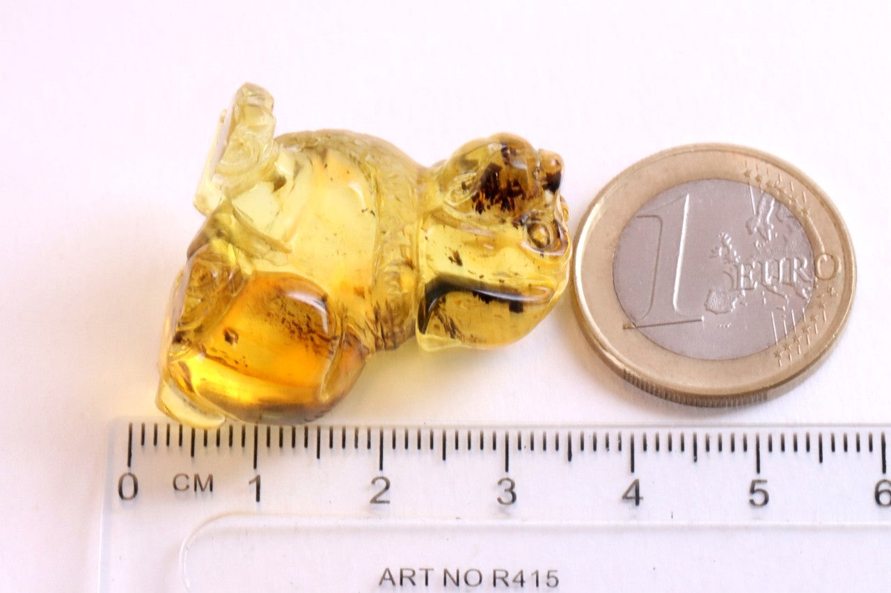 Hand Carved Baltic Amber Dog Figurine