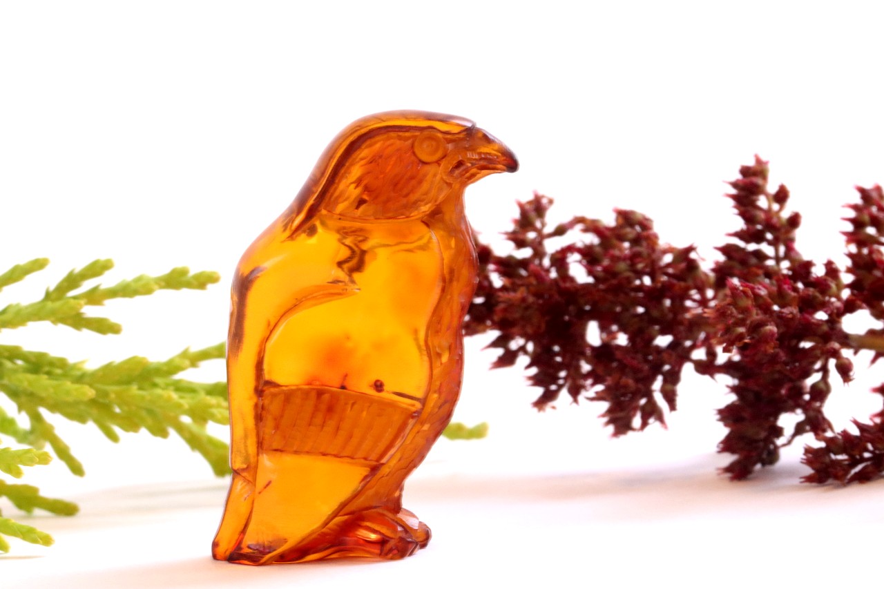 Hand Carved Baltic Amber Eagle Figurine