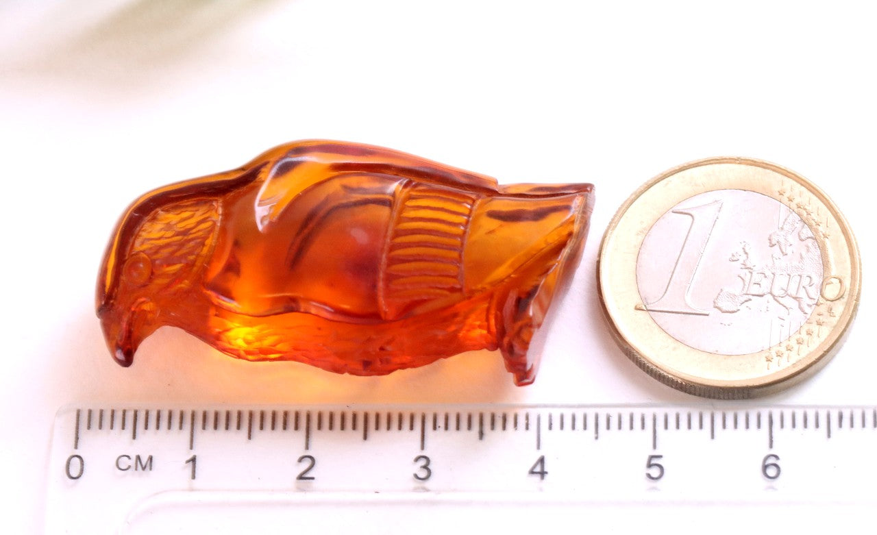 Hand Carved Baltic Amber Eagle Figurine