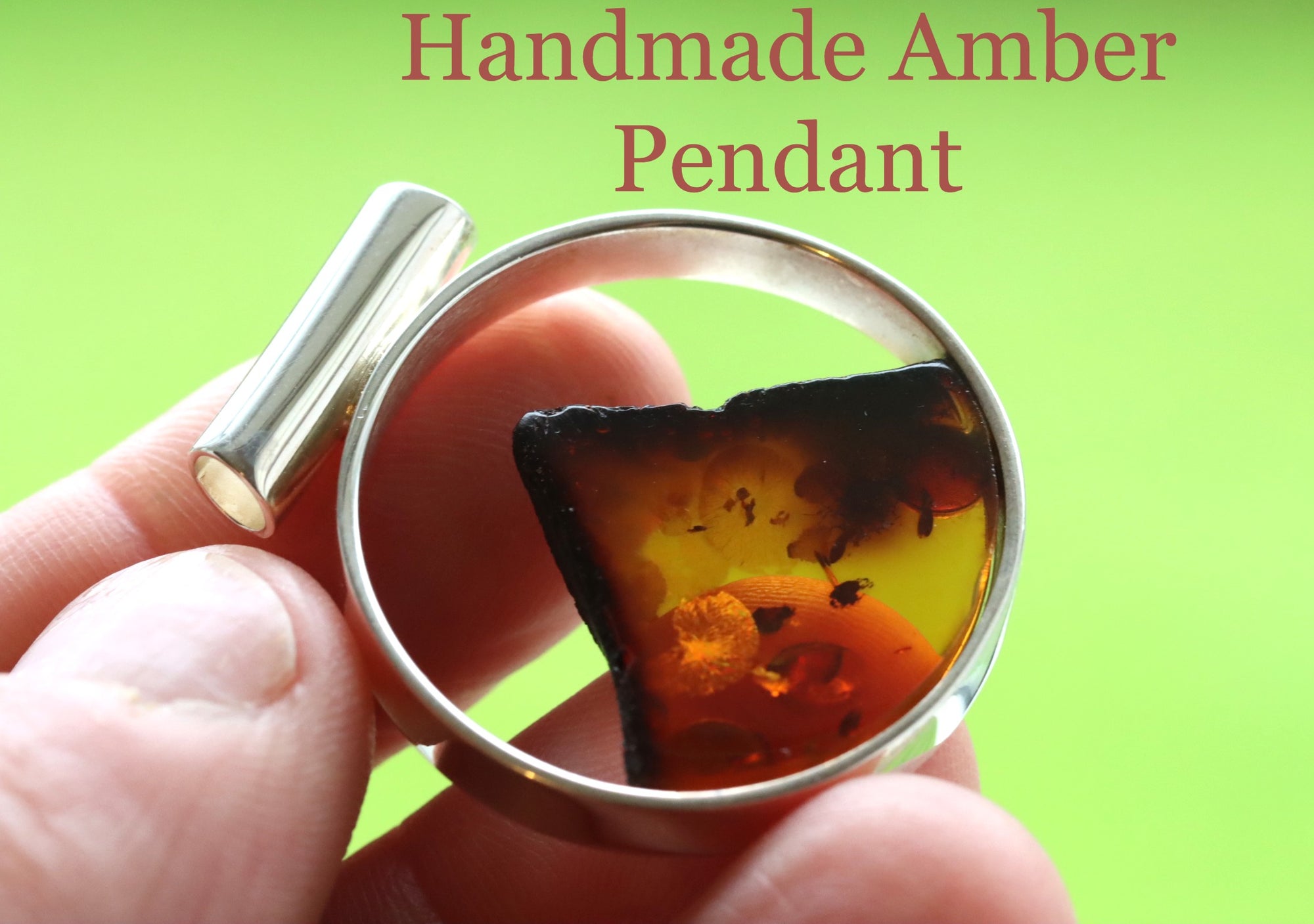 Sterling Silver Classic Honey Baltic Amber Pendant