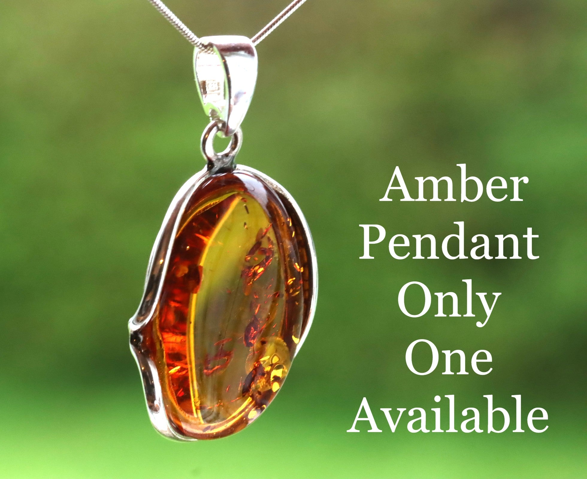 Sterling Silver Baltic Amber Pendant