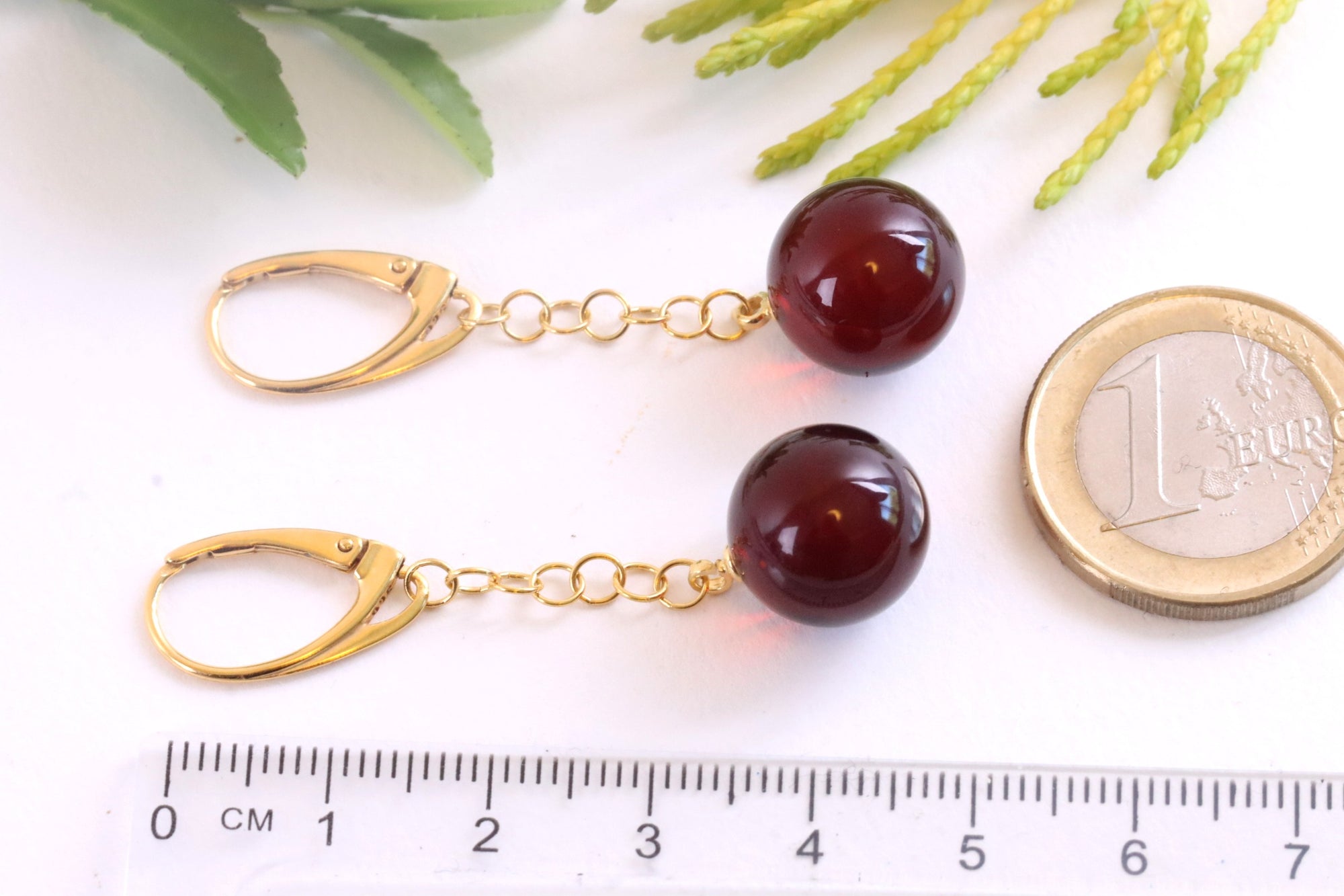 Gold Plated Sterling Silver Baltic Amber Earrings