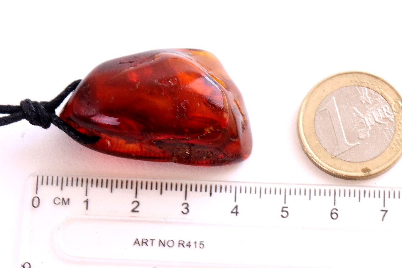 Amulet Necklace / Natural Amber Amulet Pendant
