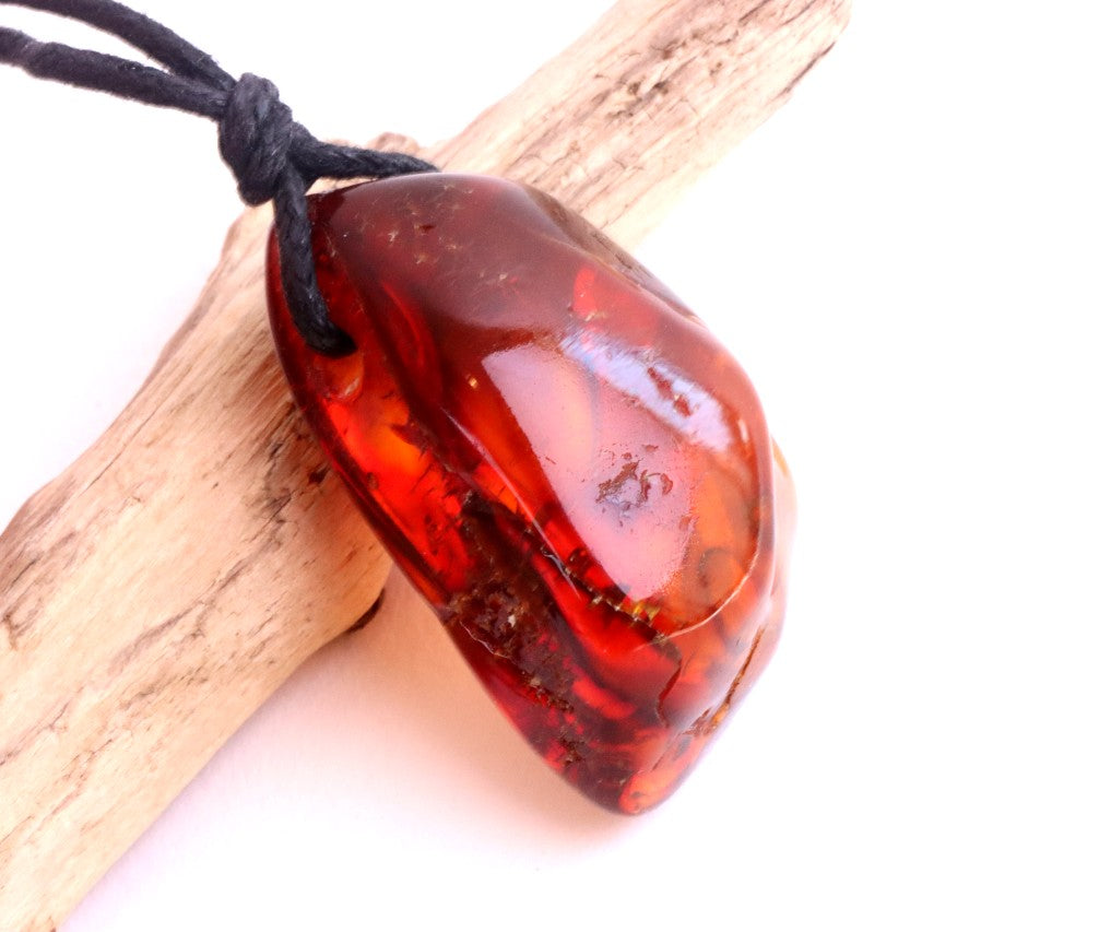 Amulet Necklace / Natural Amber Amulet Pendant