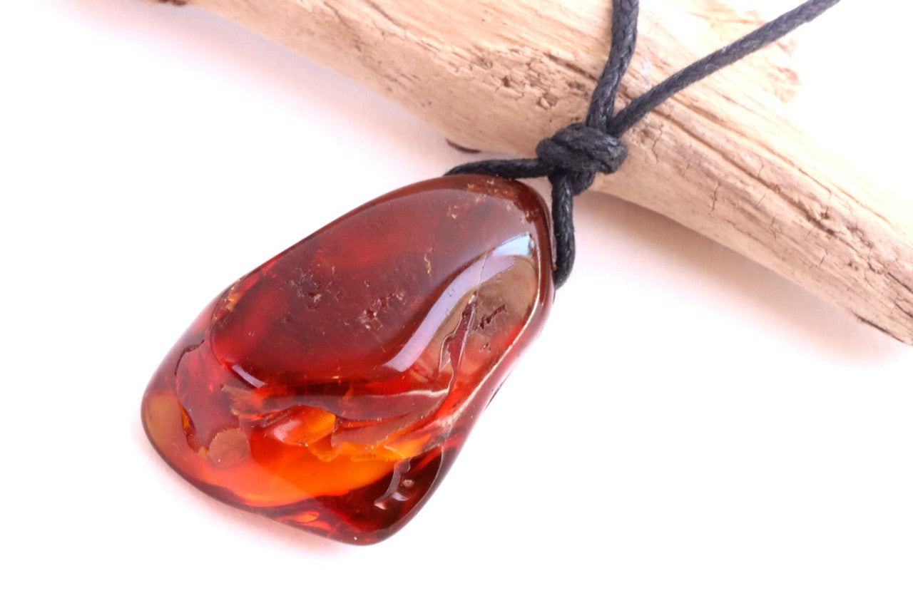 Amulet Necklace / Natural Amber Amulet Pendant