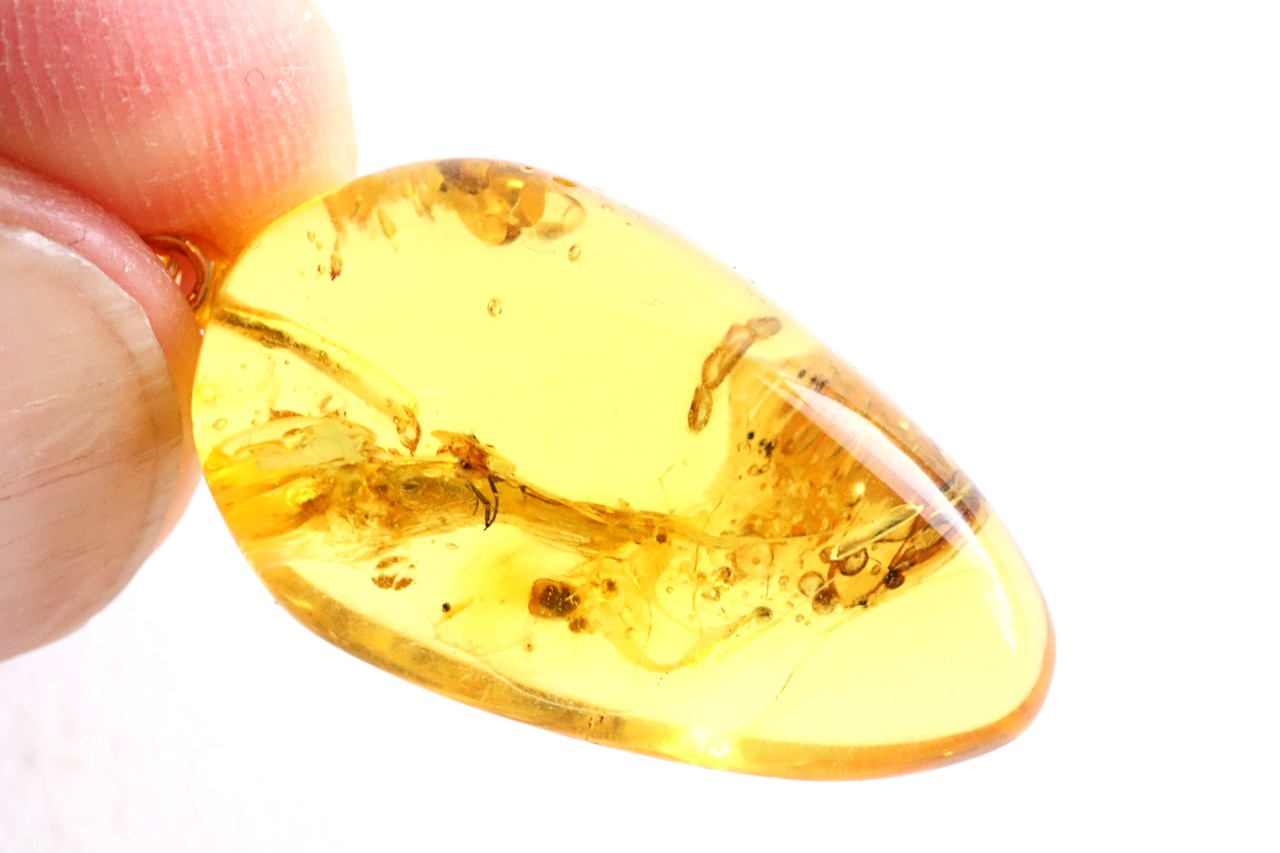 Gold-Plated Baltic Amber Pendant with Insect Inclusion