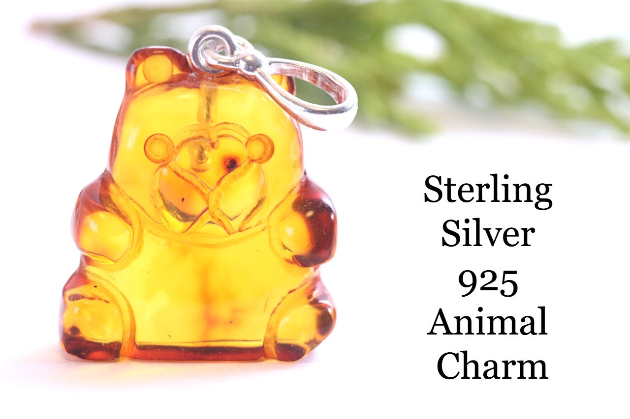 Adorable Hand Carved Teddy Bear Pendant