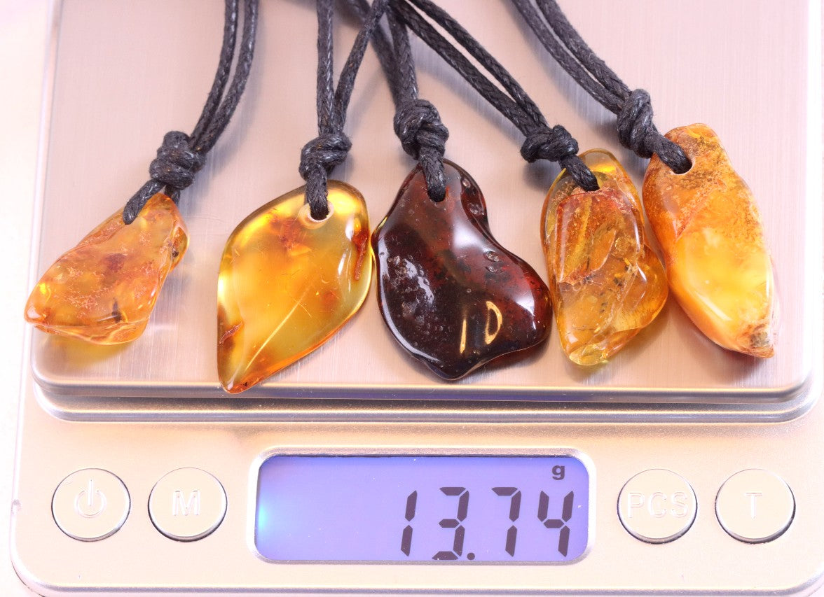 Family Gift Set – 5 Natural Baltic Amber Pendants