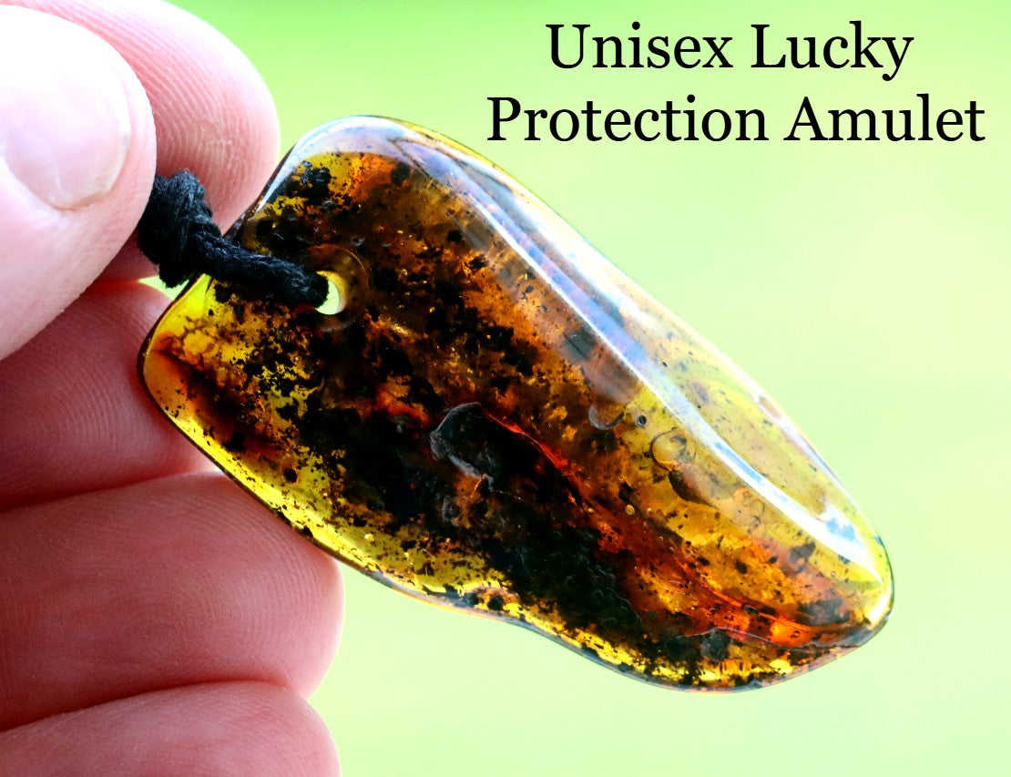 Large Amber Amulet Pendant