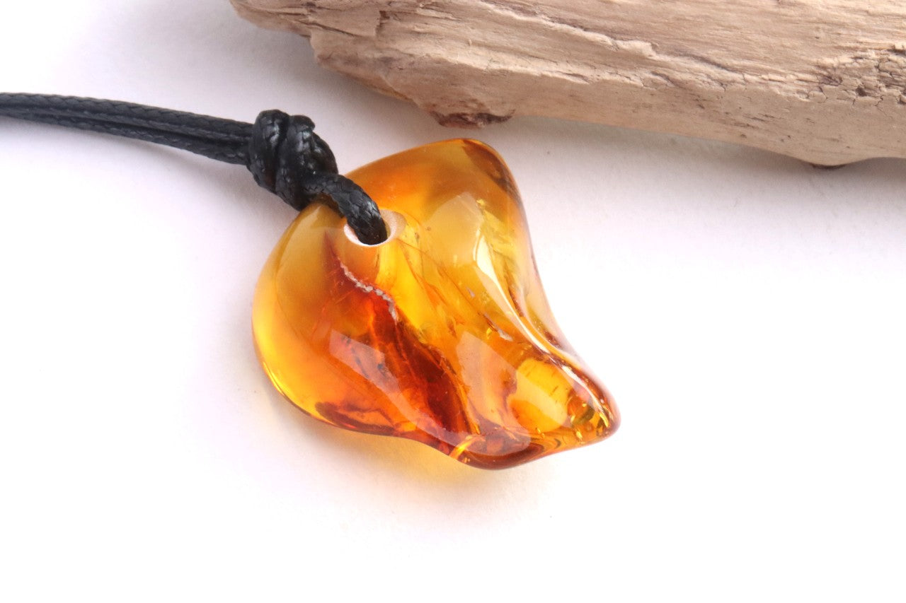 Baltic Amber Gem with Insect Inclusion Amulet