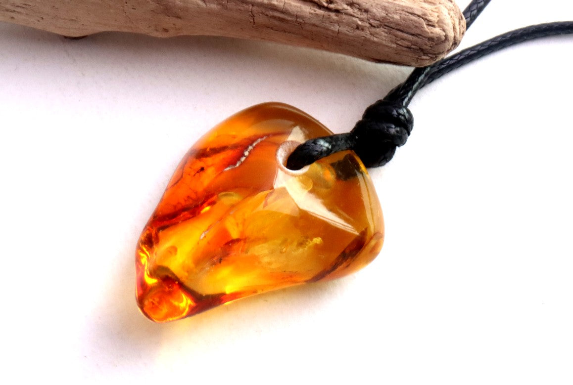 Baltic Amber Gem with Insect Inclusion Amulet