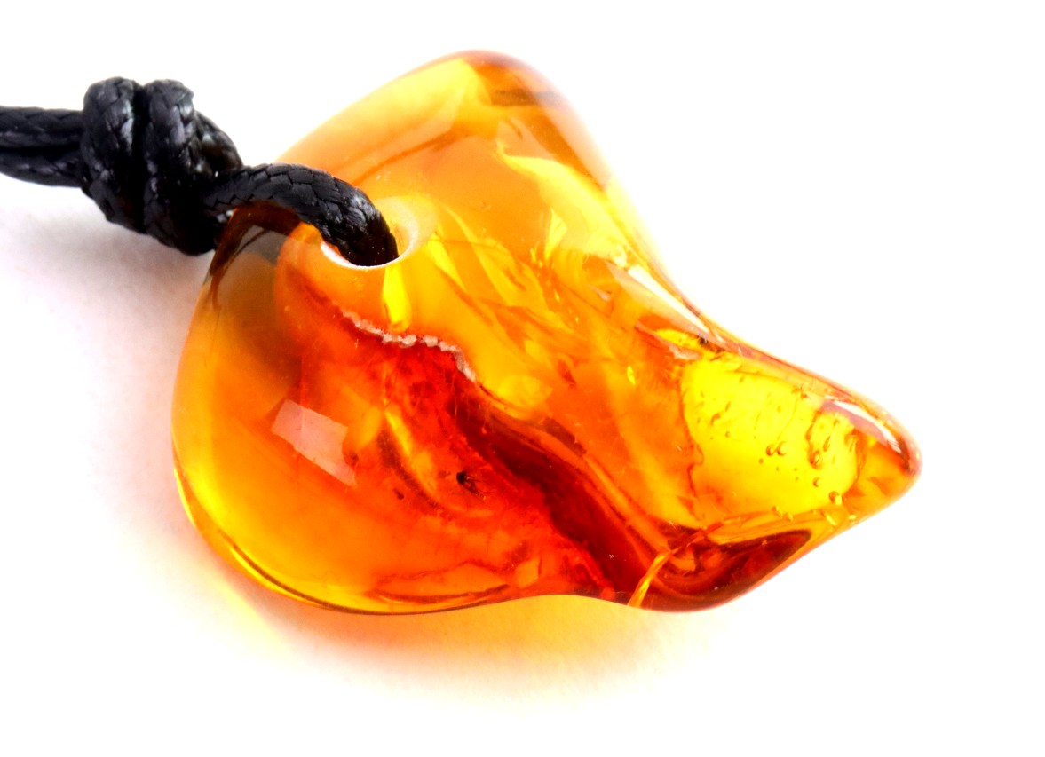 Baltic Amber Gem with Insect Inclusion Amulet